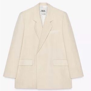 Zara Off-White Tailored Blazer